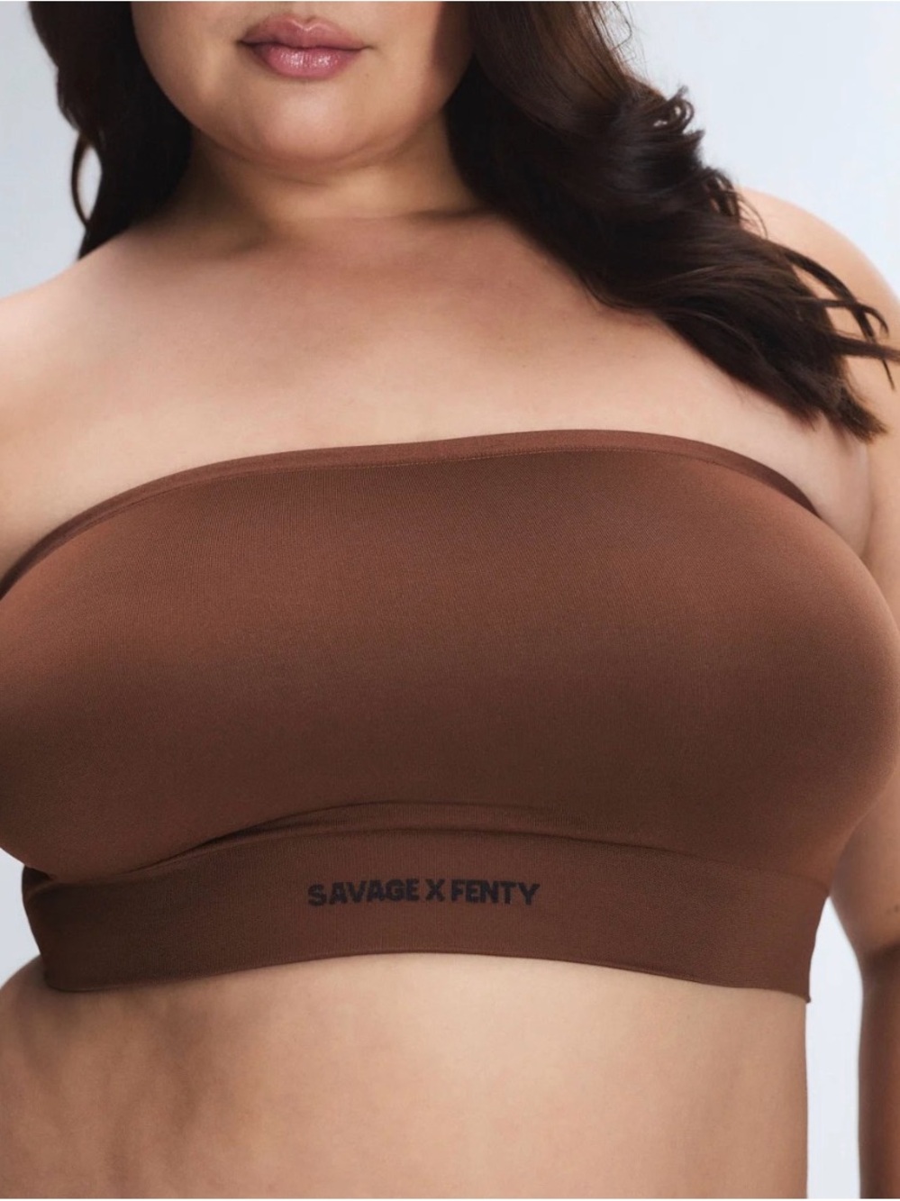 Savage X Fenty Brown Strapless Bandeau - 3X